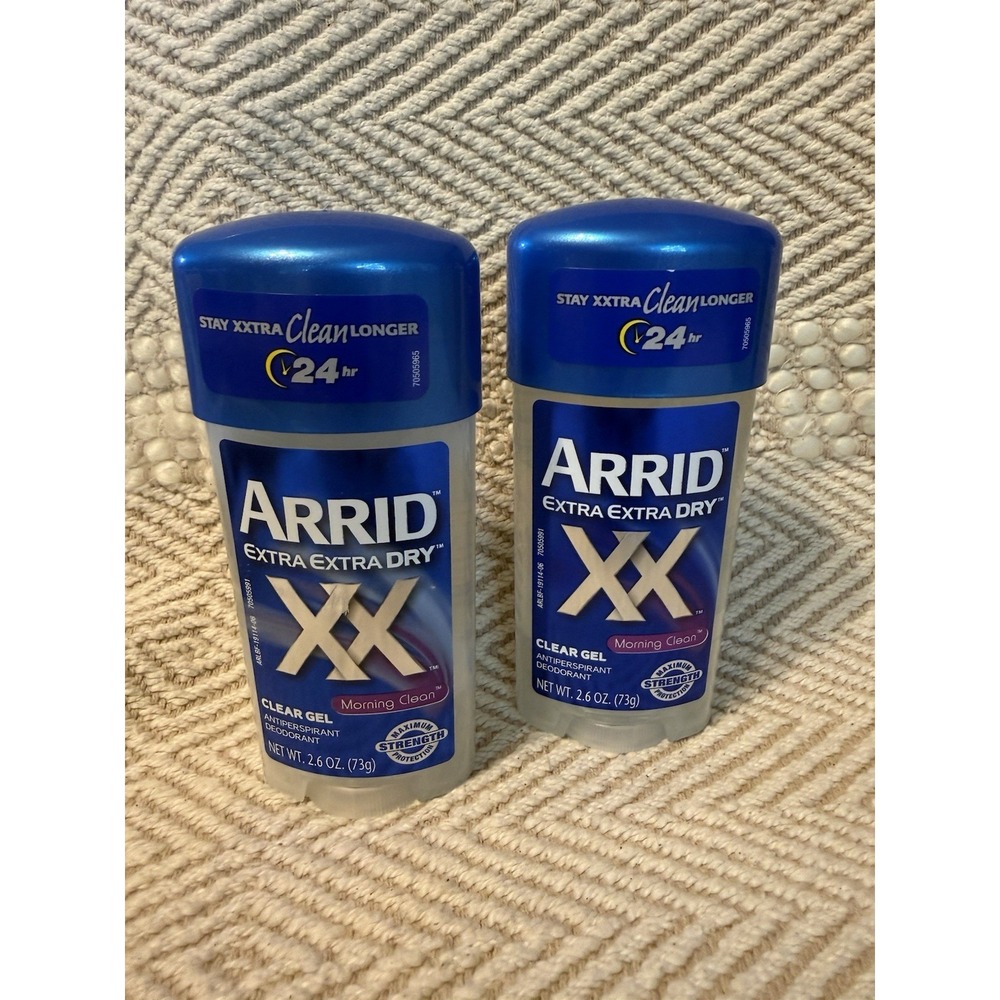 2 Arrid Extra Extra Dry XX Clear Gel Morning Clean Antiperspirant Deodorant